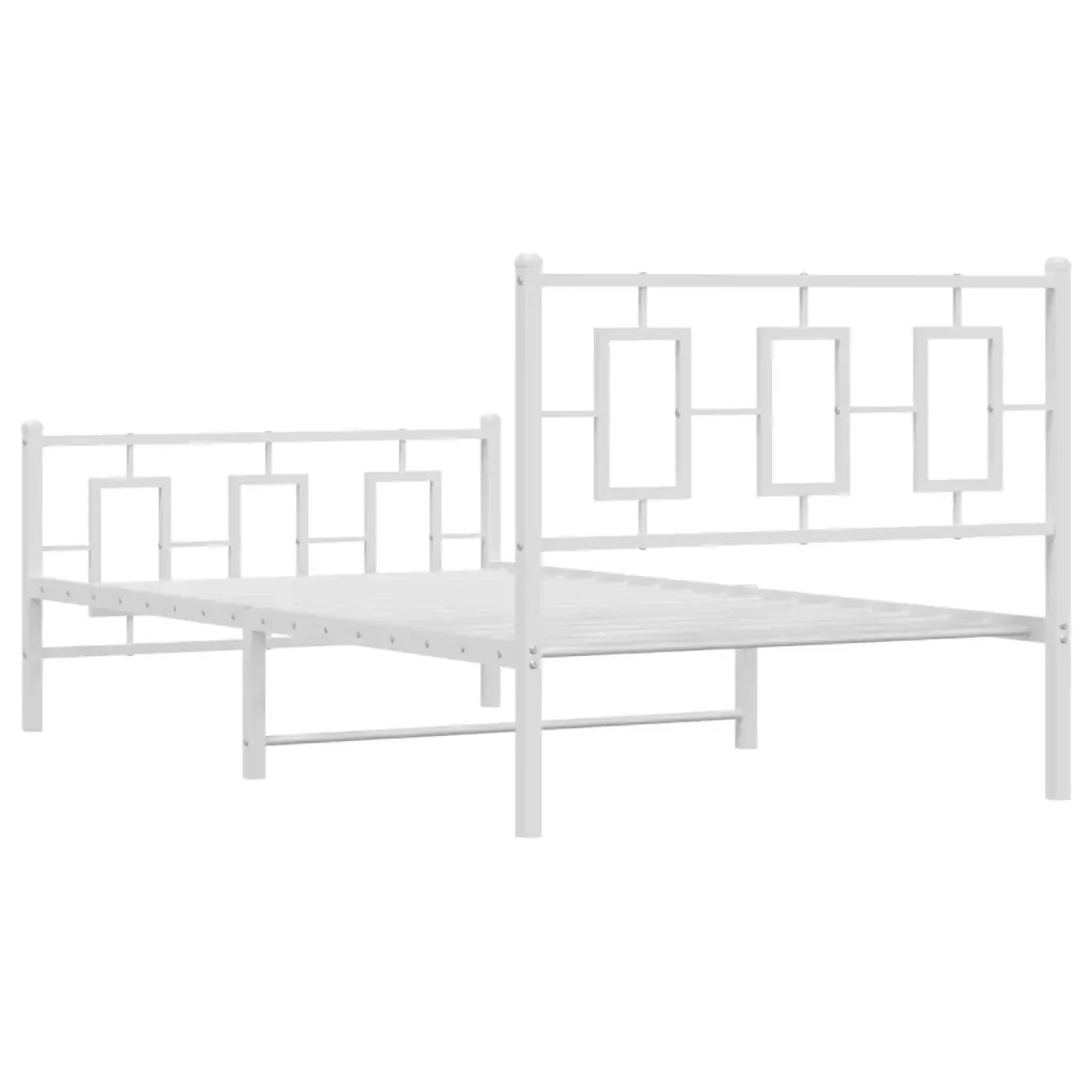 Giroletto con Testiera e Pediera Metallo Bianco 100x200 cm 374303 - Image 7