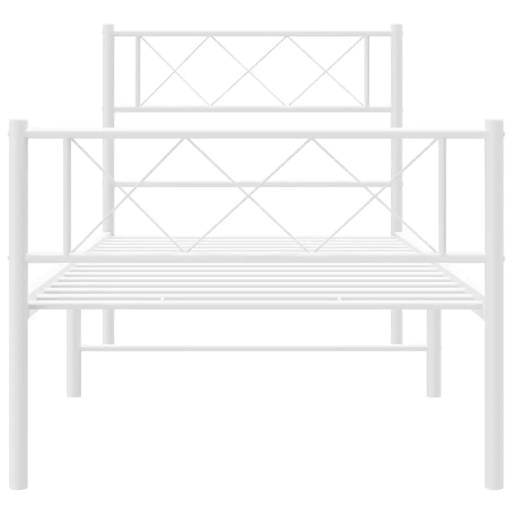 Giroletto con Testiera e Pediera Metallo Bianco 90x200 cm 372337 - Image 4