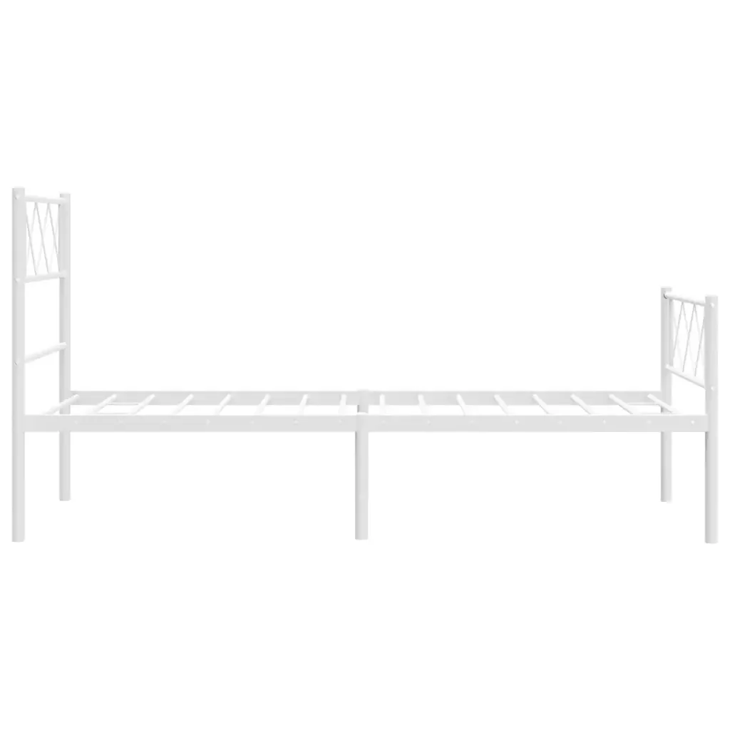 Giroletto con Testiera e Pediera Metallo Bianco 90x200 cm 372337 - Image 6