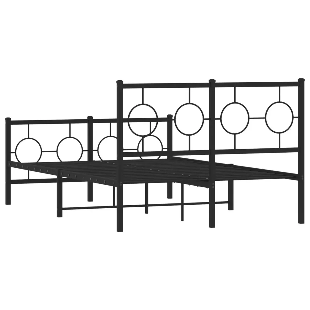Giroletto con Testiera e Pediera Metallo Nero 120x200 cm 376242 - Image 7