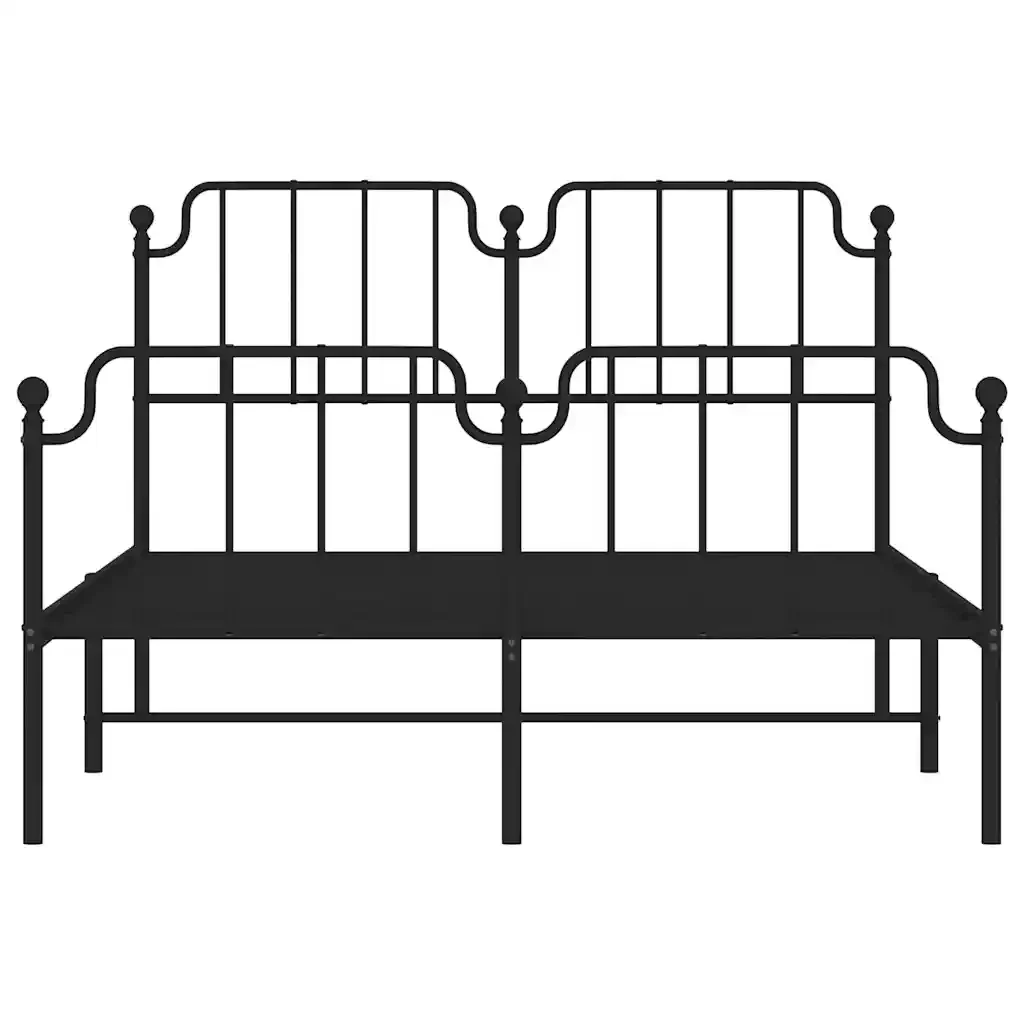 Giroletto con Testiera e Pediera Metallo Nero 135x190 cm 373904 - Image 6