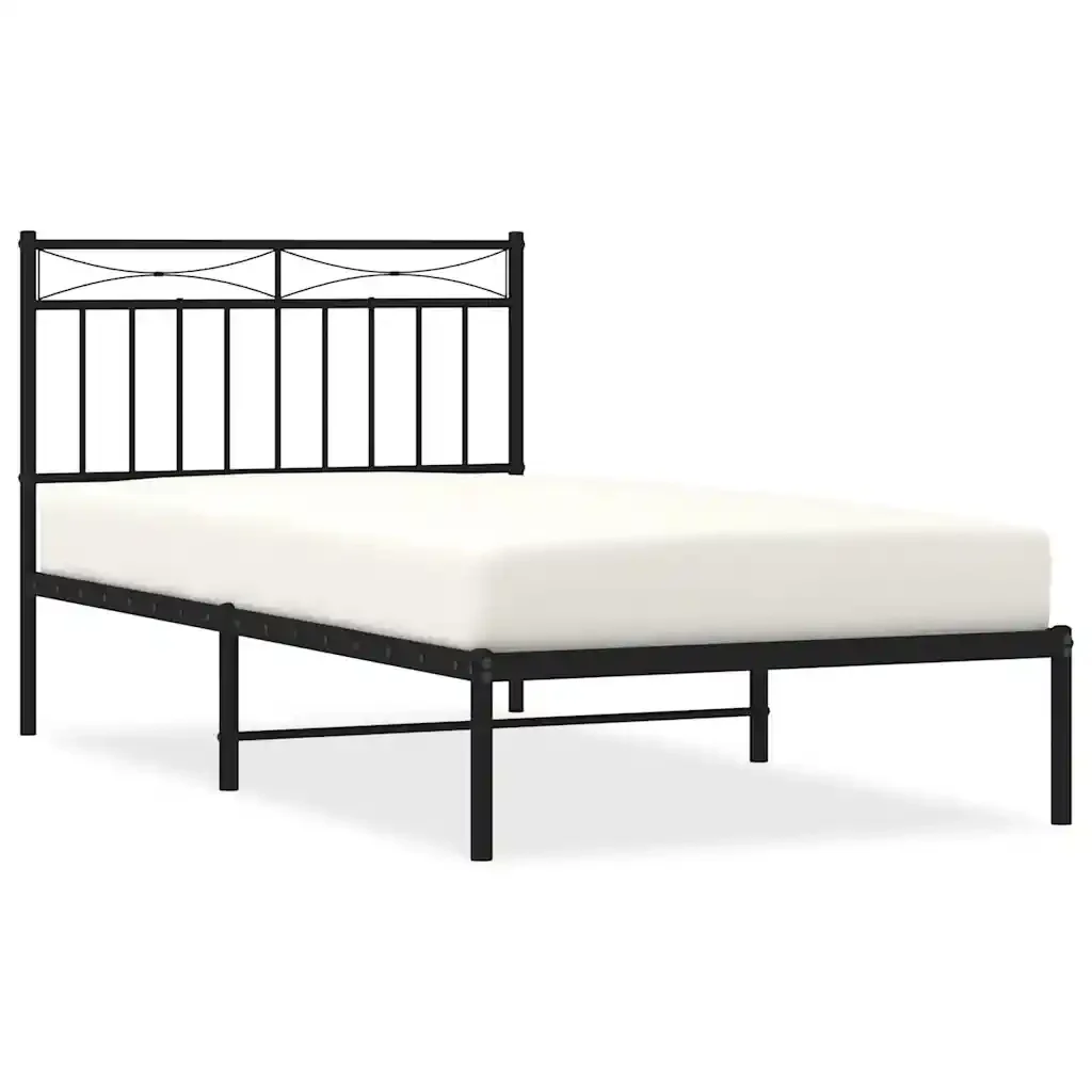 Giroletto con Testiera in Metallo Nero 100x190 cm 373685 - Image 2