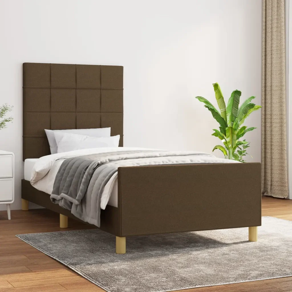 Giroletto senza Materasso Marrone Scuro 90x200 cm Tessuto 3125028
