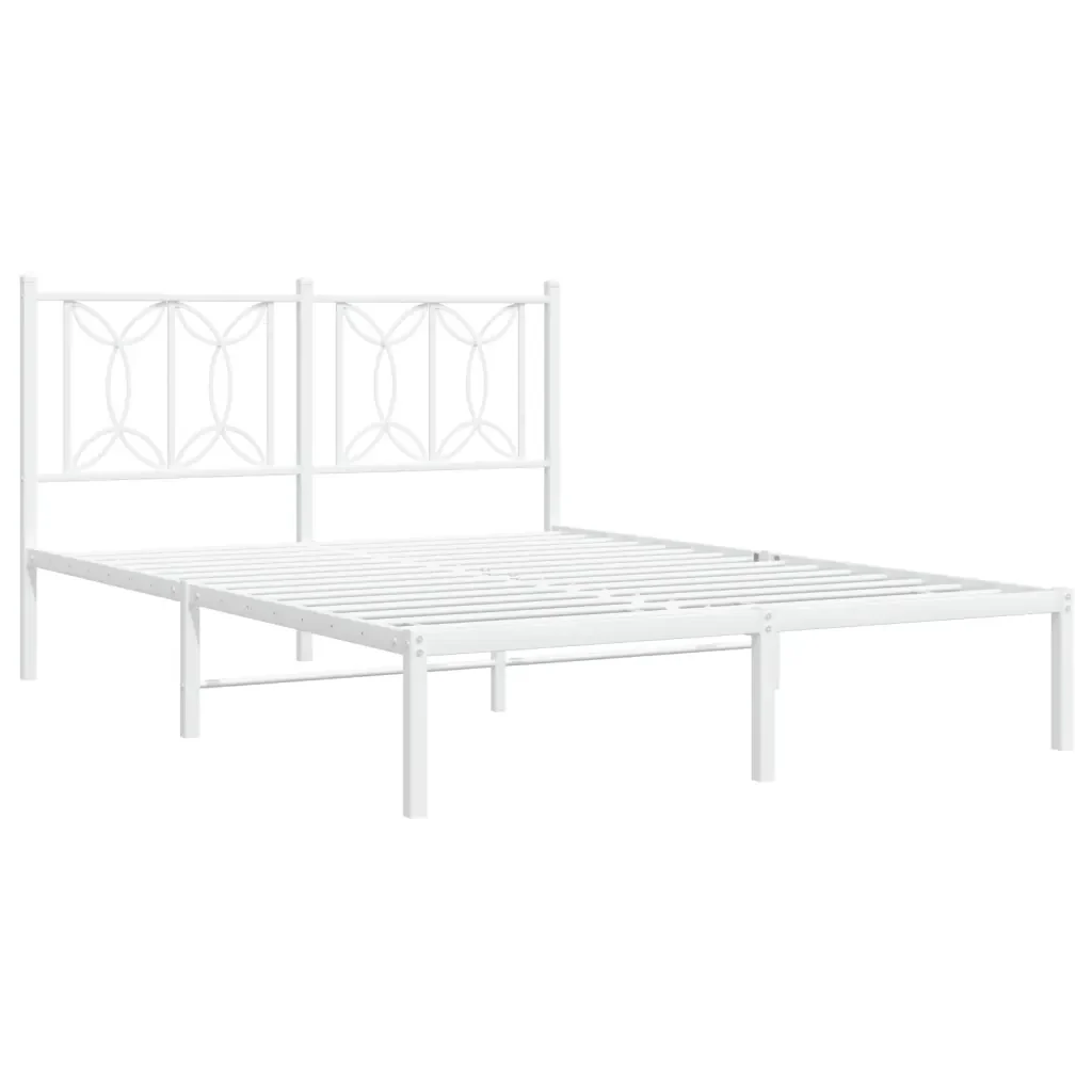 Giroletto con Testiera Metallo Bianco 140x200 cm 376178 - Image 3