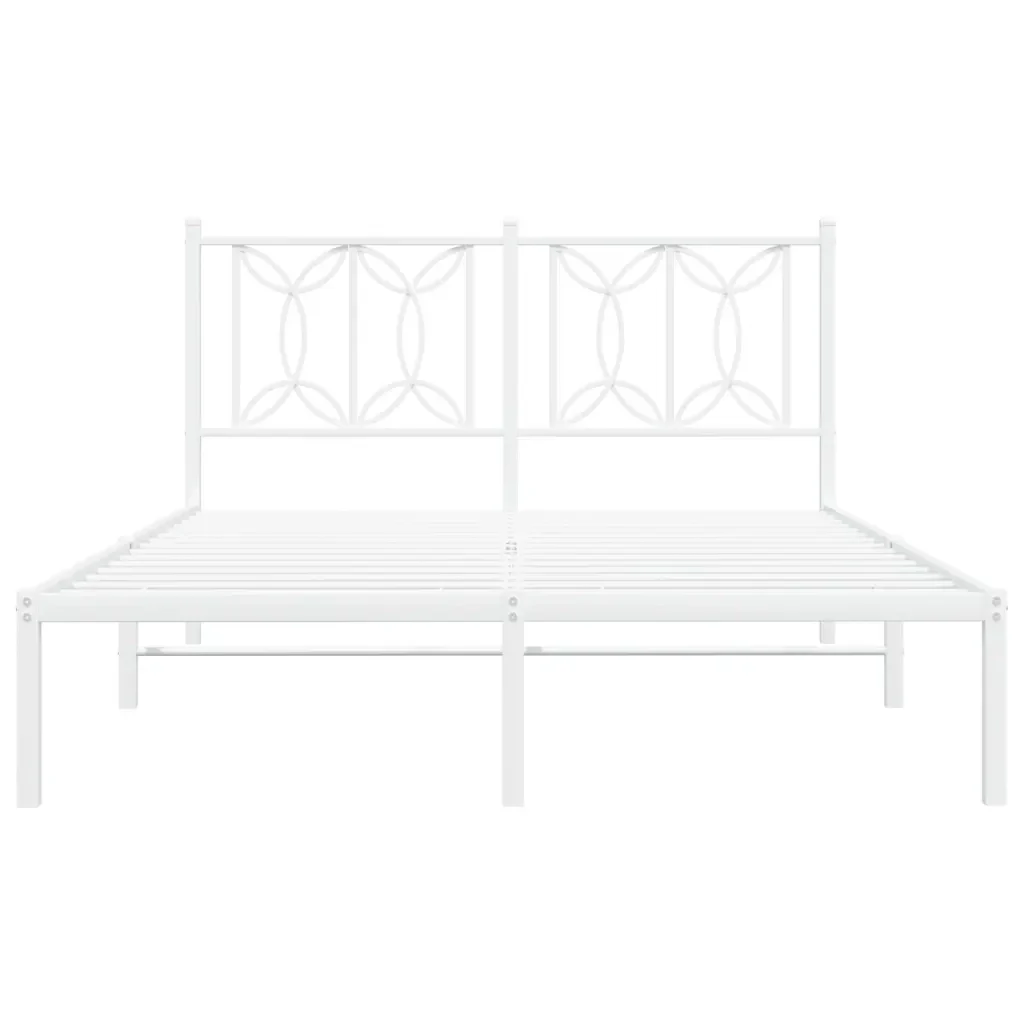 Giroletto con Testiera Metallo Bianco 140x200 cm 376178 - Image 4