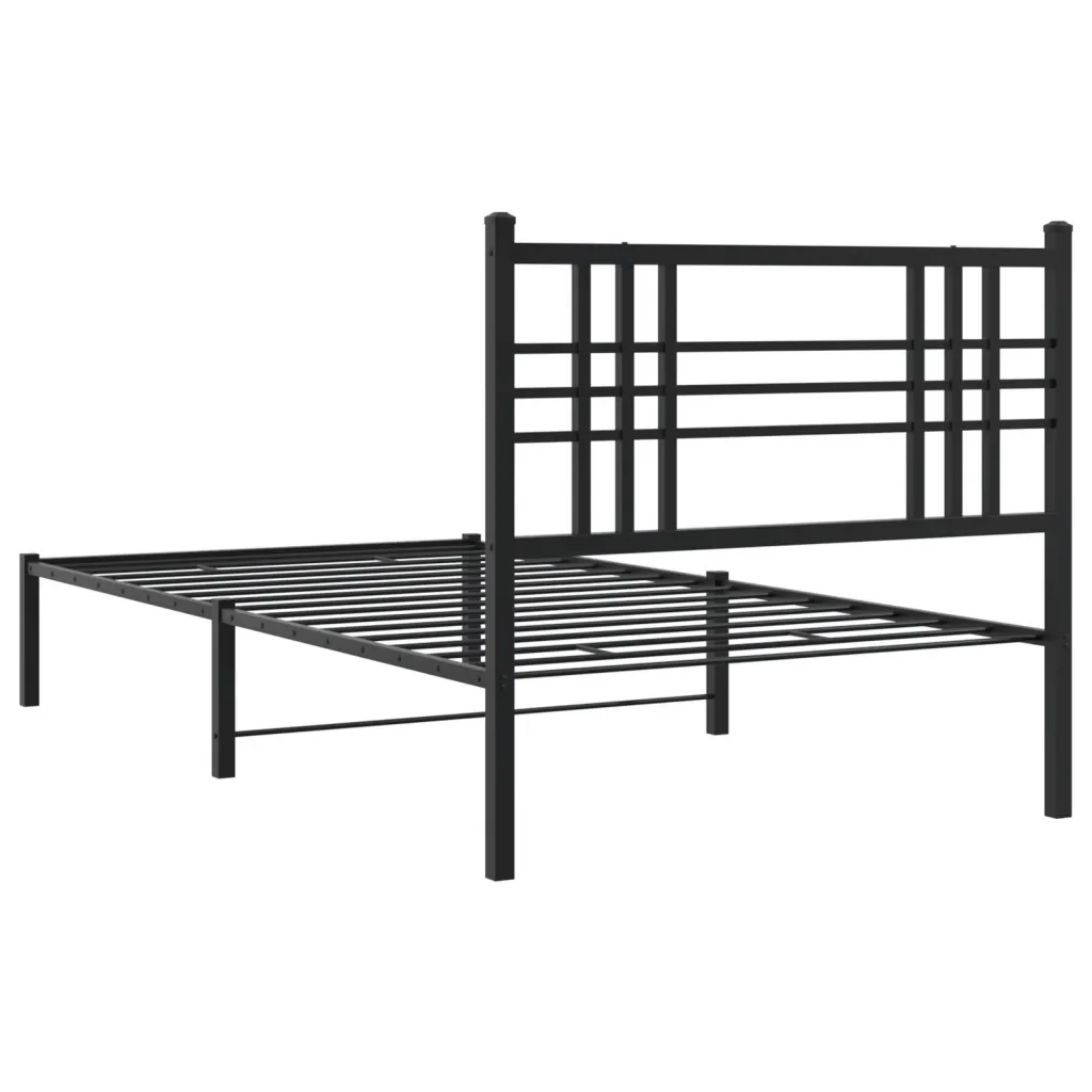 Giroletto con Testiera Metallo Nero 100x200 cm 376319 - Image 6