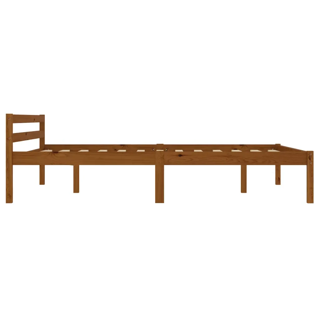 Giroletto senza Materaso Ambrato in Legno di Pino 140x200 cm 283211 - Image 3