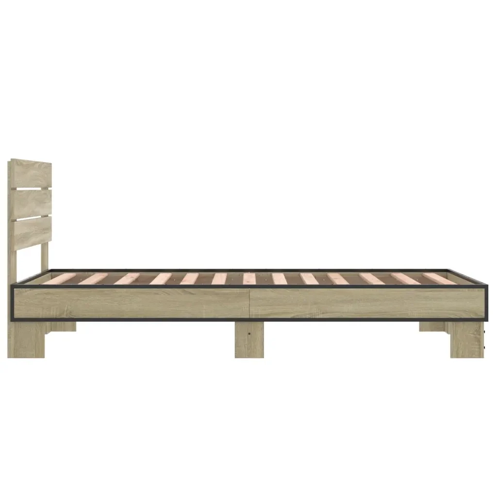 Giroletto Rovere Sonoma 75x190cm in Legno Multistrato e Metallo 845748 - Image 5