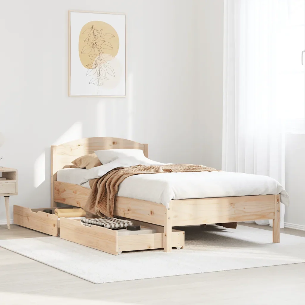 Giroletto senza Materasso 100x200 cm in Legno Massello di Pino 3301842