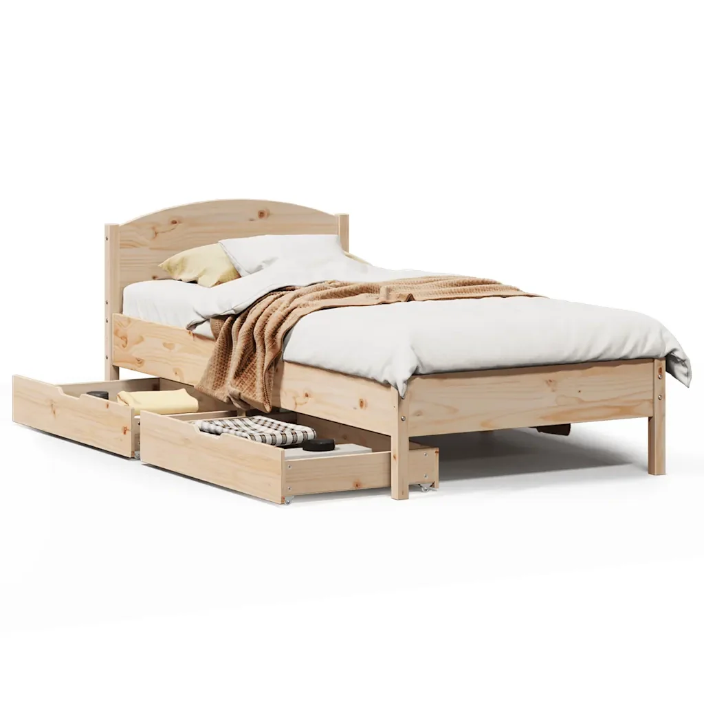 Giroletto senza Materasso 100x200 cm in Legno Massello di Pino 3301842 - Image 2