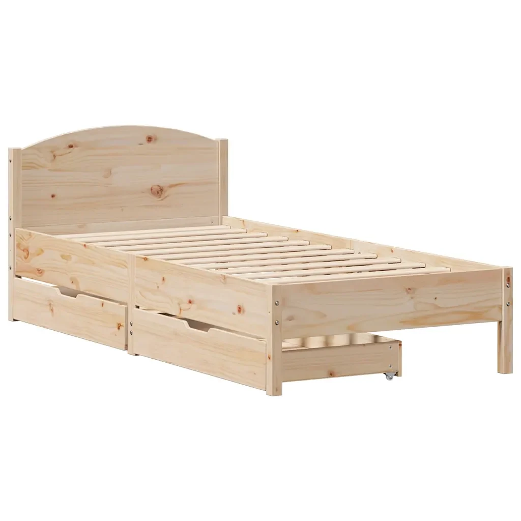 Giroletto senza Materasso 100x200 cm in Legno Massello di Pino 3301842 - Image 3