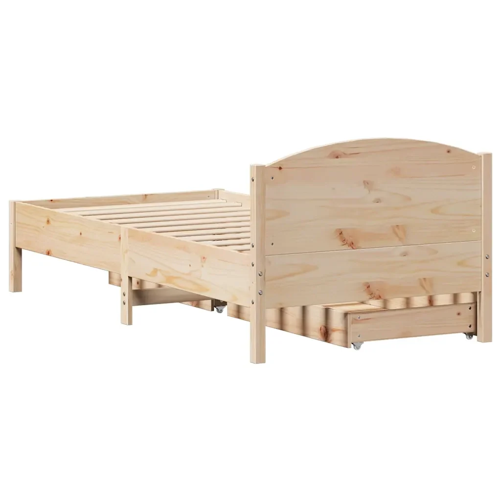 Giroletto senza Materasso 100x200 cm in Legno Massello di Pino 3301842 - Image 8