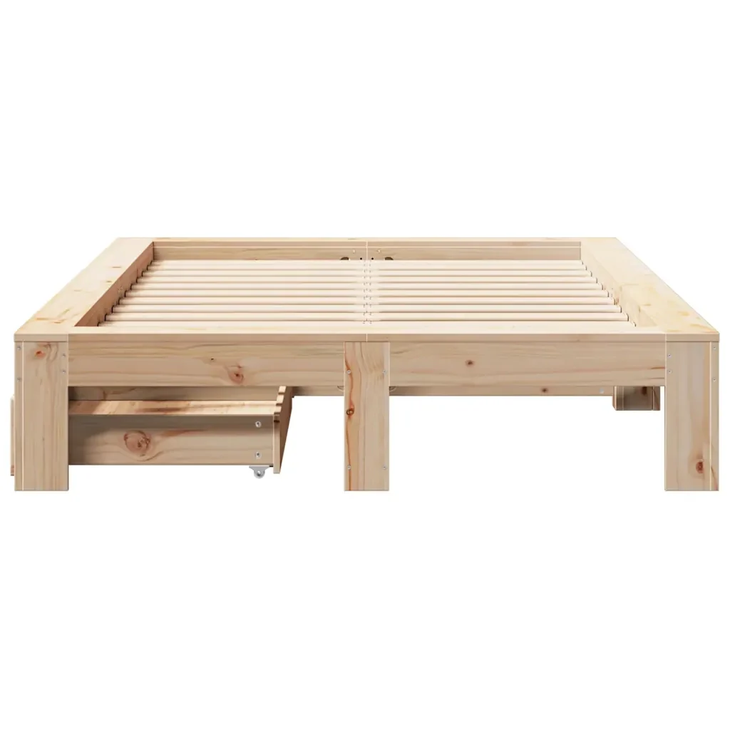 Giroletto senza Materasso 120x200 cm in Legno Massello di Pino 3309002 - Image 4