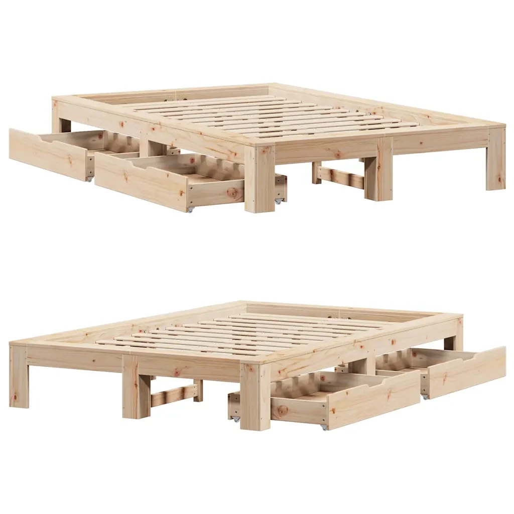 Giroletto senza Materasso 120x200 cm in Legno Massello di Pino 3309002 - Image 9