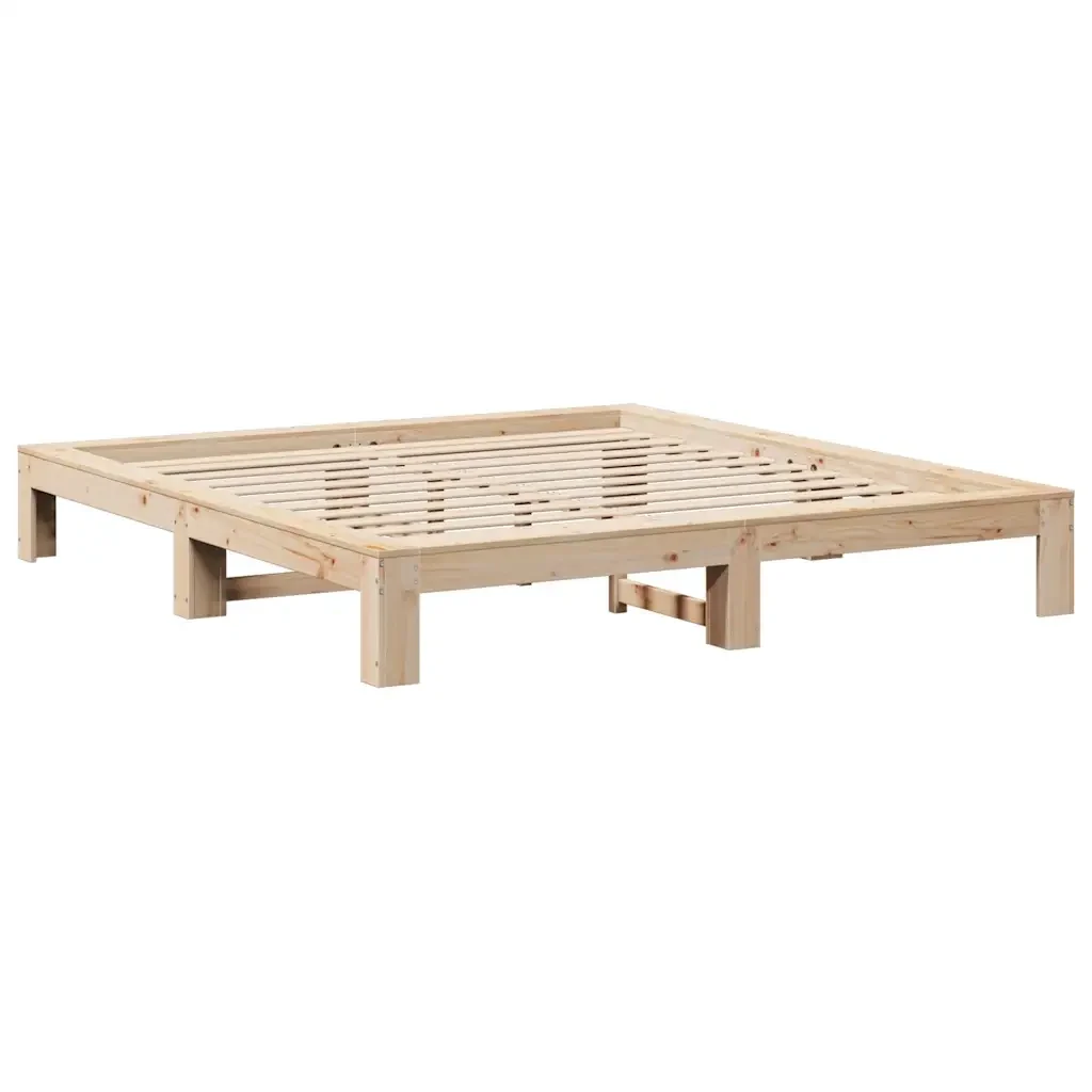 Giroletto senza Materasso 200x200 cm in Legno Massello di Pino 3308987 - Image 5