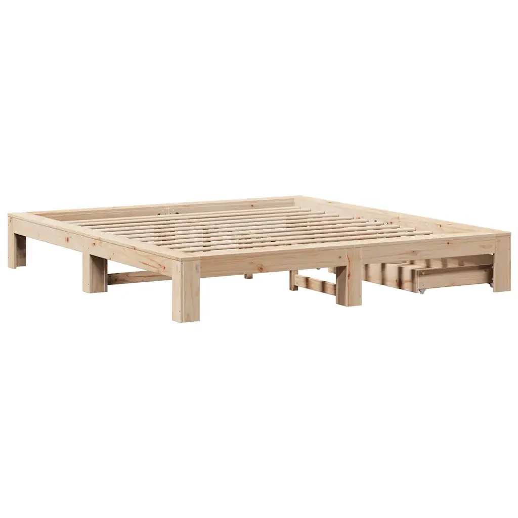 Giroletto senza Materasso 200x200 cm in Legno Massello di Pino 3308987 - Image 8