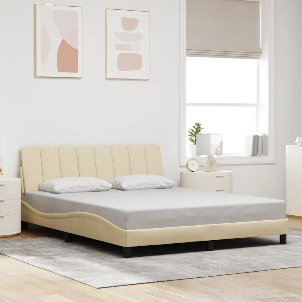 Giroletto senza Materasso Hanko Crema 160x200 cm in Tessuto 3310403