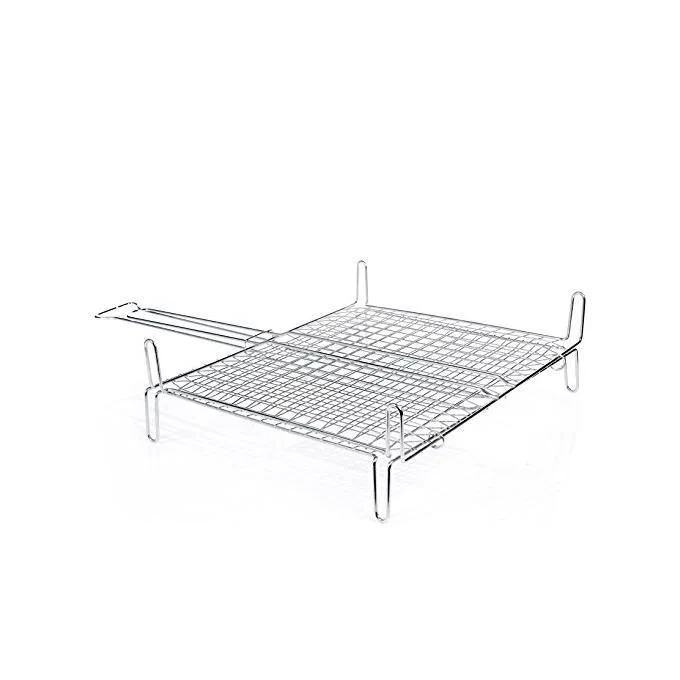 Filtex 054-264 Graticola Doppia Incrociata Chiusa con Piedini Acciaio Cromato 40x45 cm Accessori Barbecue - Image 3