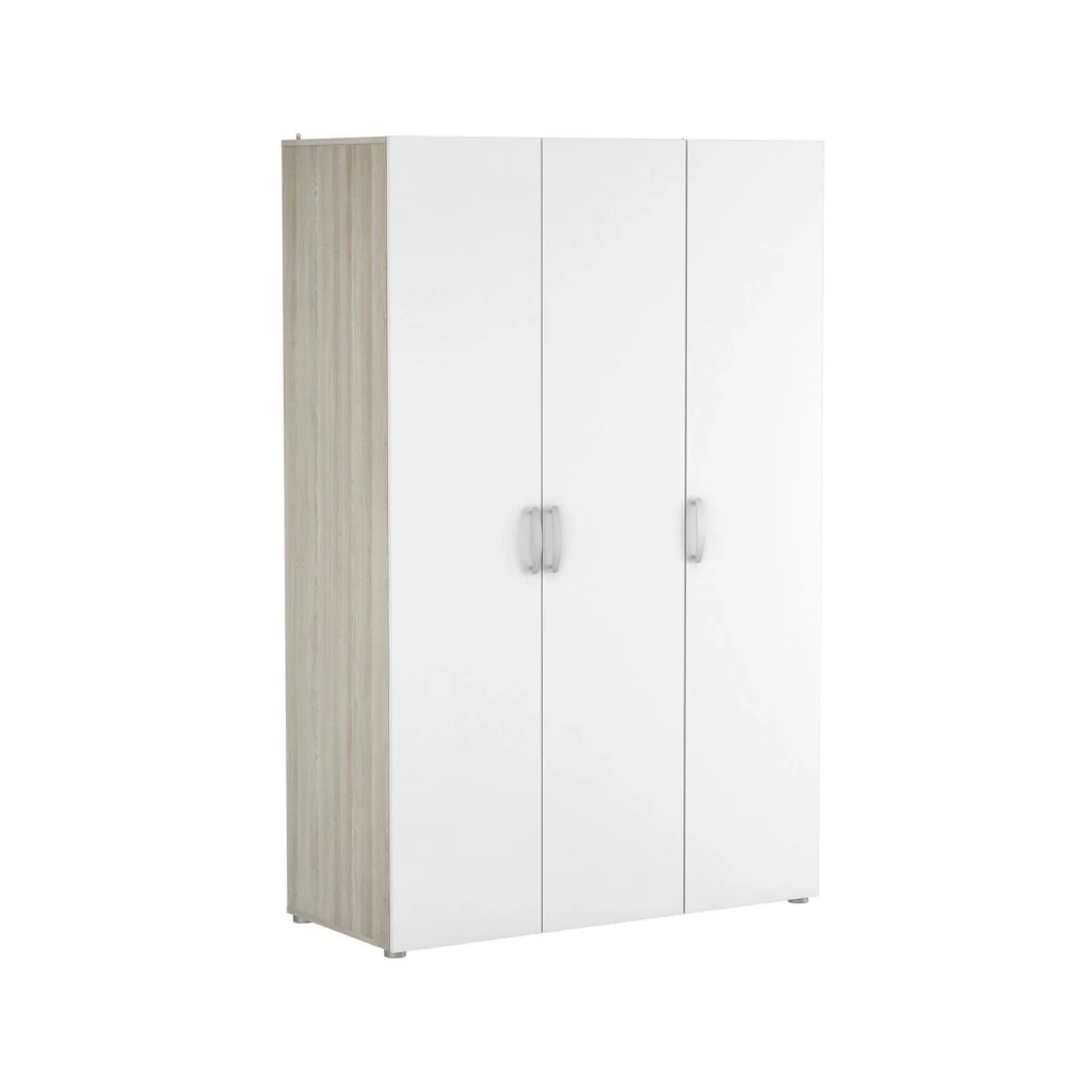 Guardaroba grande Dania, Mobile camera da letto, Cabina armadio portabiti, Armadio appendiabiti, 119x51 h185 cm, Rovere e Bianco opaco