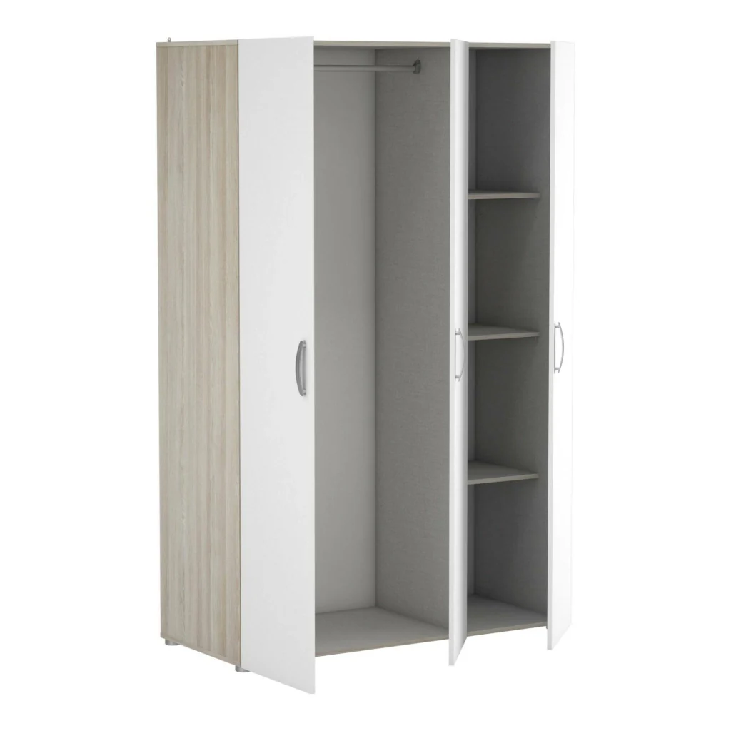 Guardaroba grande Dania, Mobile camera da letto, Cabina armadio portabiti, Armadio appendiabiti, 119x51 h185 cm, Rovere e Bianco opaco - Image 5