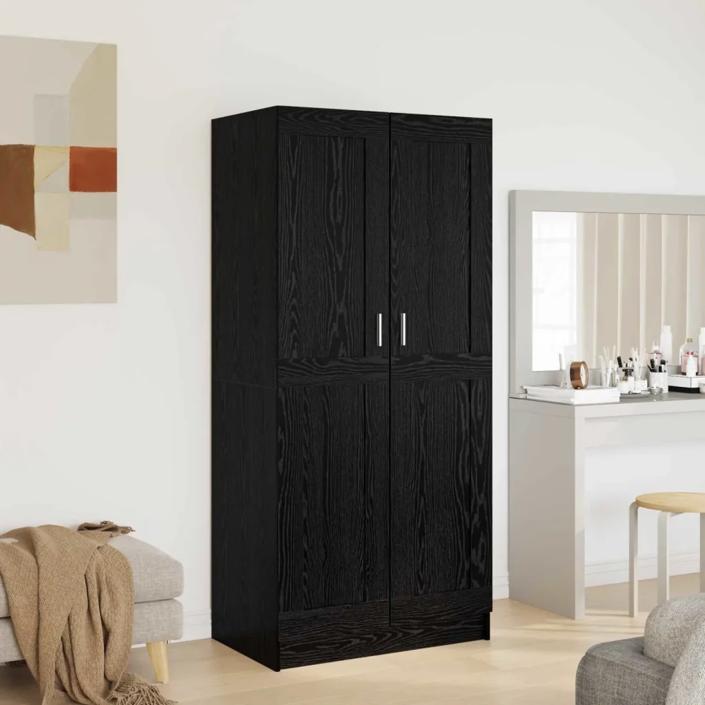 Guardaroba Rovere Nero 82,5 x 51,5 x 180 cm Legno multistrato 875163 - Image 4