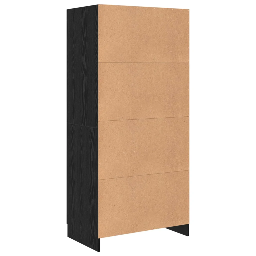 Guardaroba Rovere Nero 82,5 x 51,5 x 180 cm Legno multistrato 875163 - Image 8