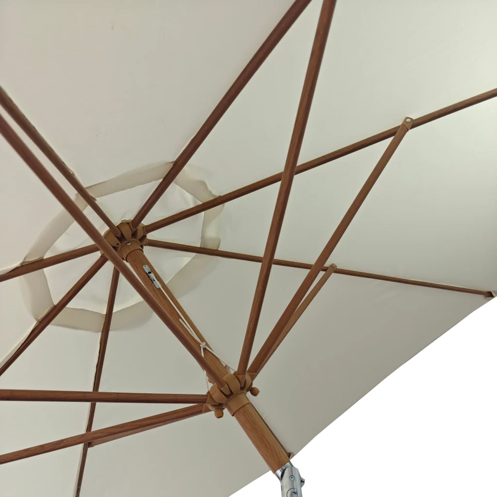 HAPUNAOmbrellone rotondo diritto diametro 3,30 m effetto legno e beige - Image 5