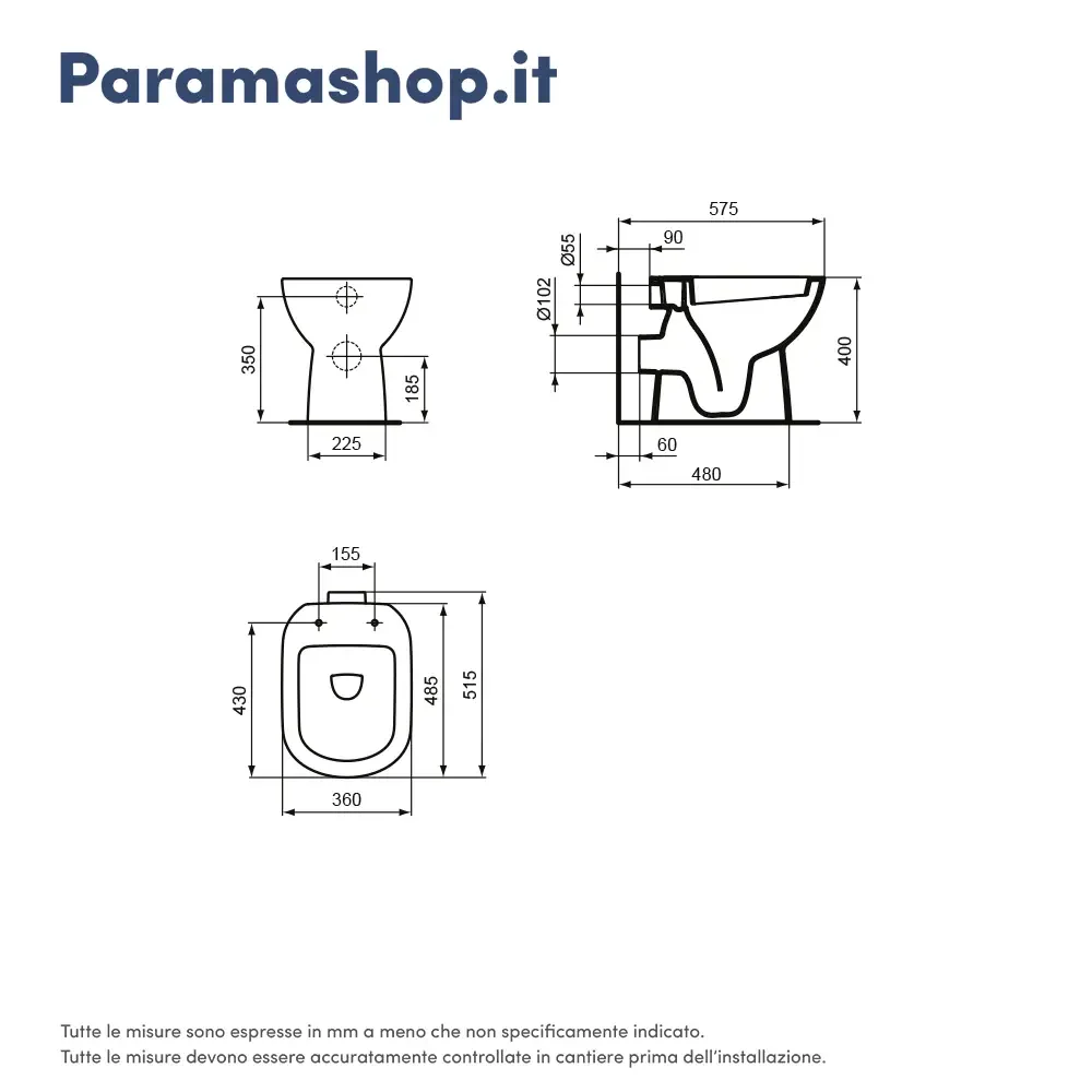 IDEAL STANDARD Vaso a terra con scarico a parete con sedile Soft-Close | I.Life A - Image 2
