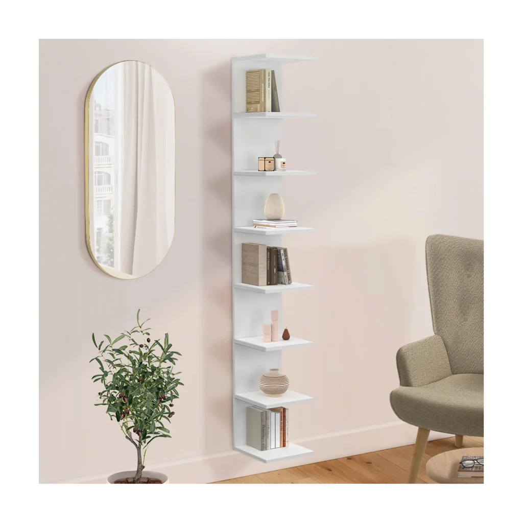 IDMarket - CHIARA scaffale sospeso a doppia posizione, 8 ripiani, bianco 190 cm - Image 2