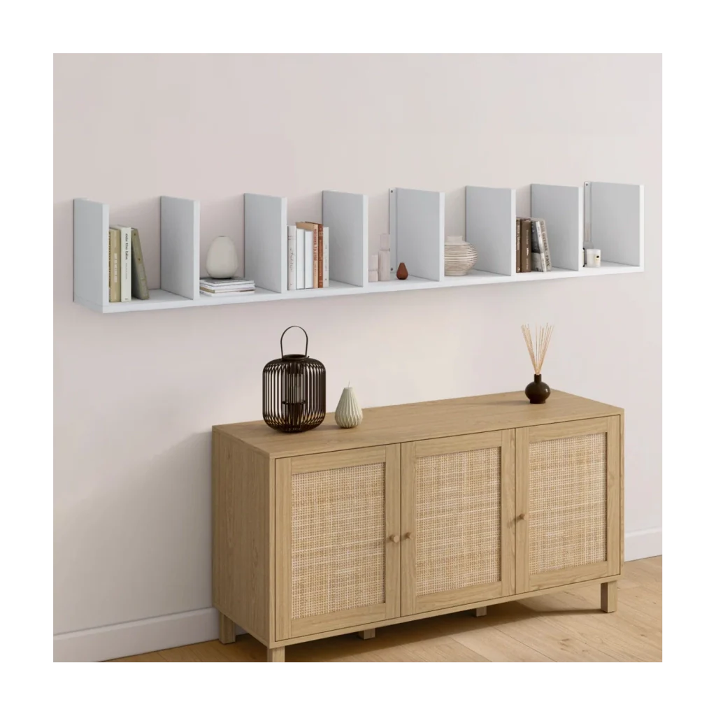 IDMarket - CHIARA scaffale sospeso a doppia posizione, 8 ripiani, bianco 190 cm - Image 3