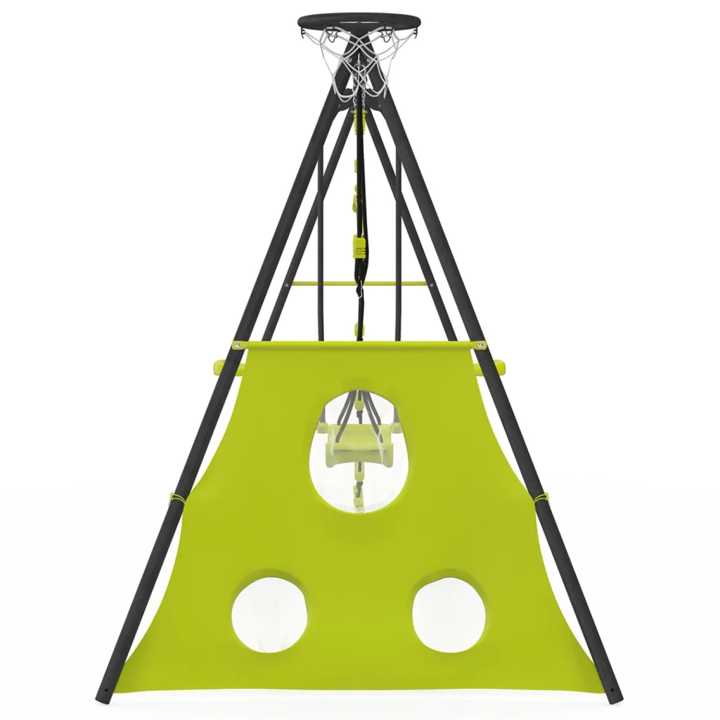 IDMarket - 4 apparecchi a cavalletto oscillante con trapezio a faccia in giù, scala per canestro e porte da calcio - Image 4