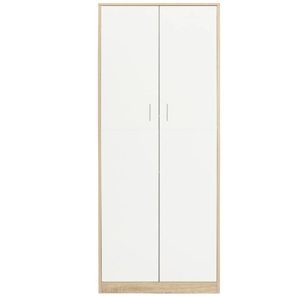 IDMarket - MARIA armadio multifunzionale da 190 cm in legno e bianco per ufficio 2 ante 4 ripiani - Image 3