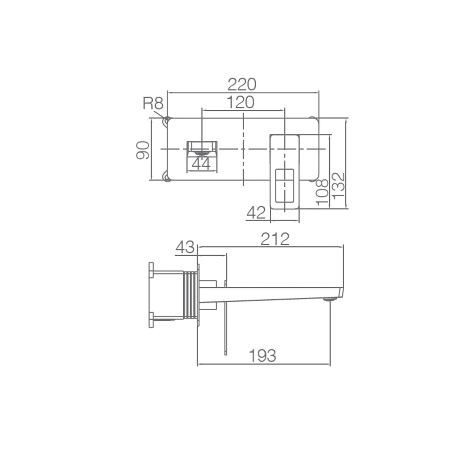 IMEX Miscelatore incasso lavabo monocomando cromato ottone-zama con scatola di registrazione corpo incassato parete mod Suecia Imex-BDC032-4 - Image 3