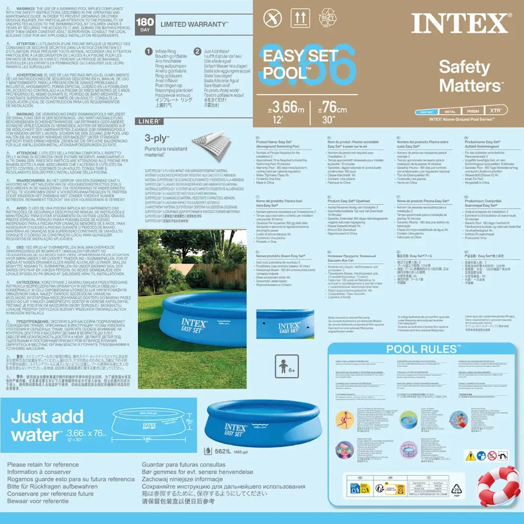 INTEX Piscina Easy Set 366x76 cm 3202748 - Image 6