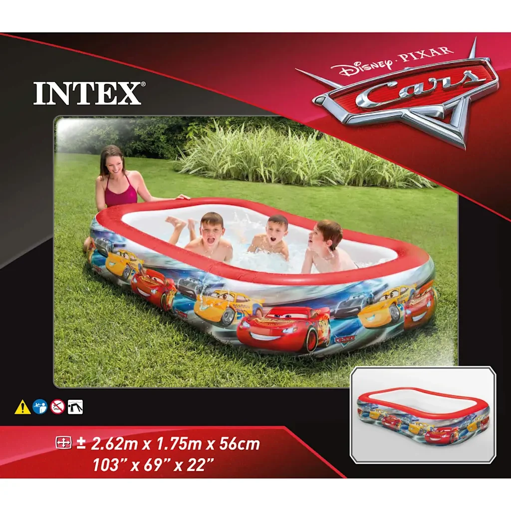 INTEX Piscina Multicolore Cars Swim Center 262x175x56 cm 3202937 - Image 3