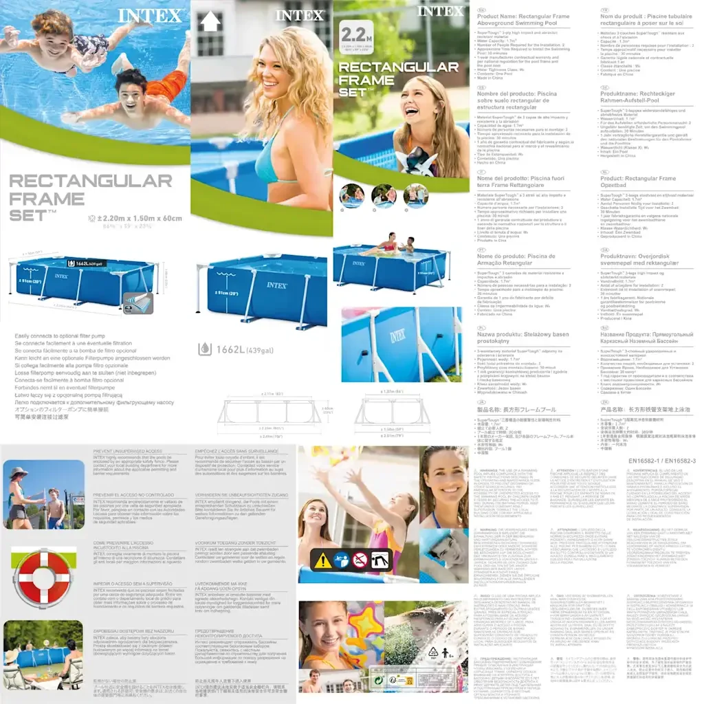 INTEX Piscina Rectangular Frame 220x150x60 cm 3202752 - Image 6