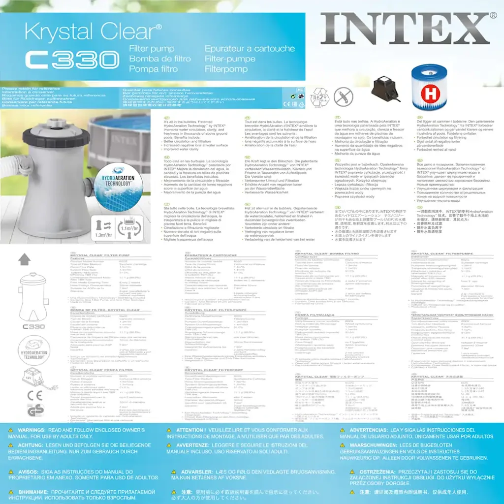 INTEX Pompa Filtrante a Cartuccia 1250 L/h 28602GS 91494 - Image 5