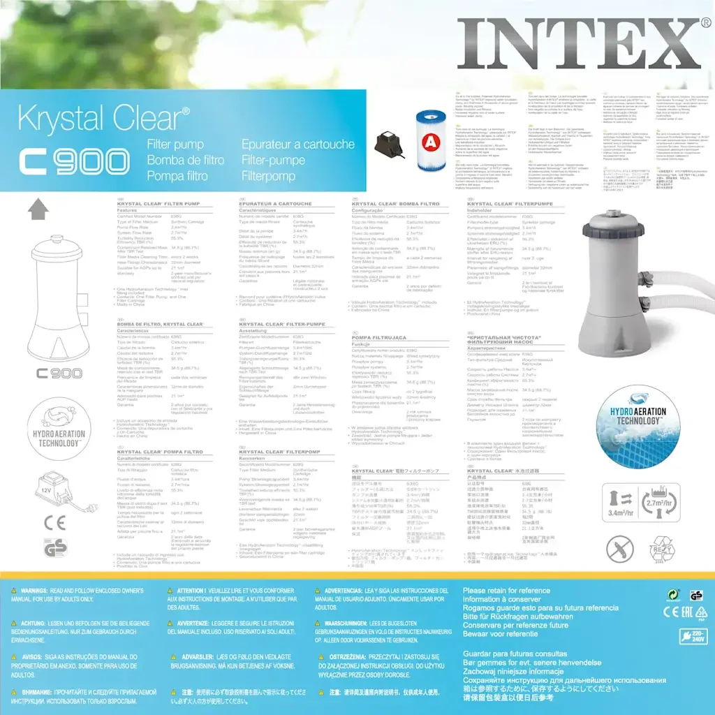 INTEX Pompa Filtrante a Cartuccia 3407 L/ora 28638GS 91496 - Image 7