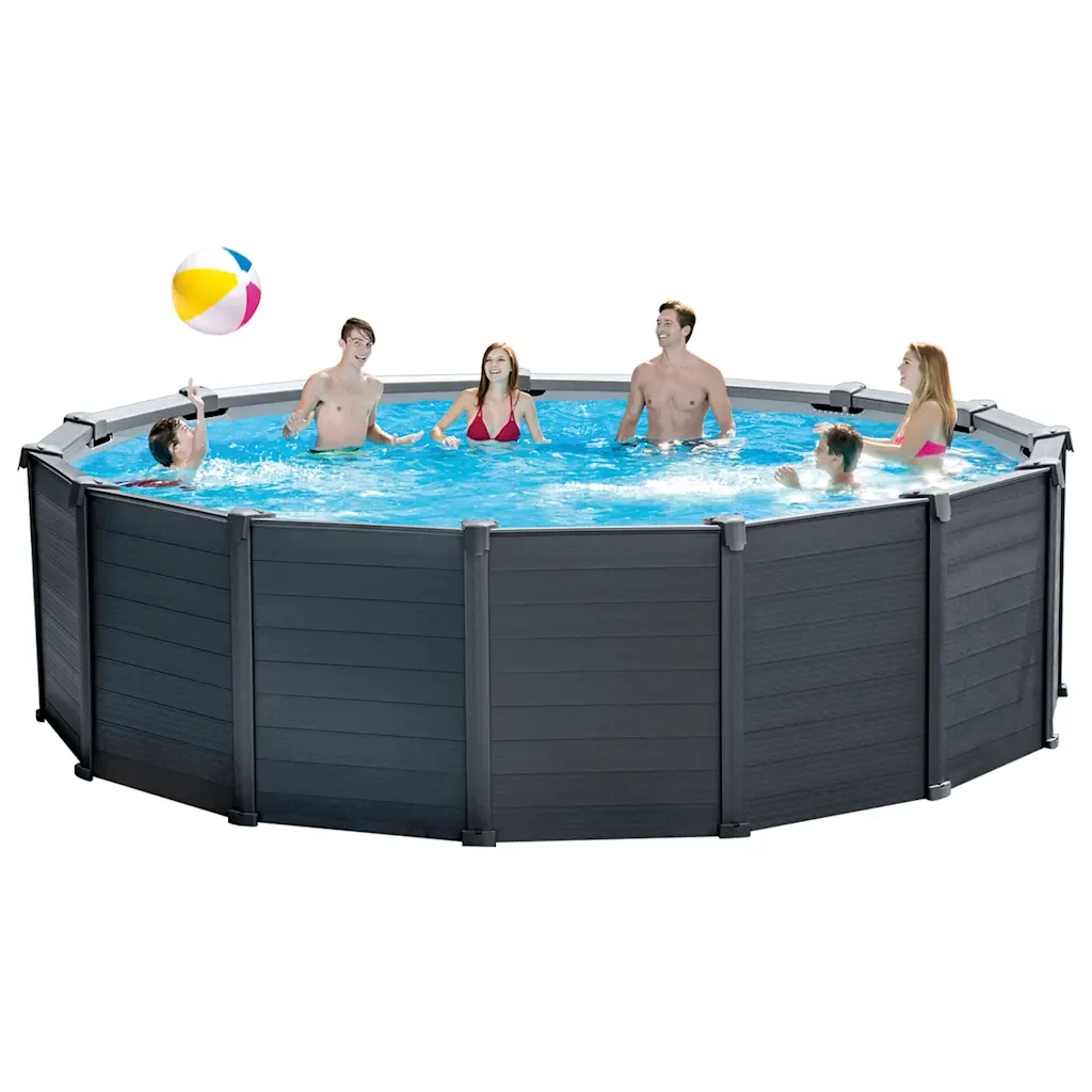 INTEX Set Piscina Fuori Terra Graphite Gray Panel 478x124 cm 93291 - Image 3