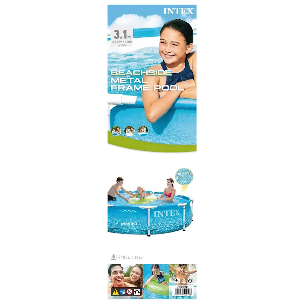 INTEX Telaio Piscina in Metallo Beachside 305x76 cm 3202883 - Image 6
