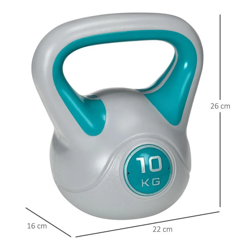 KETTLEBELL 10 KG IN PU E SABBIA CON BASE PIATTA 22 X 16 X 26 CM VERDE SCURO - Image 4