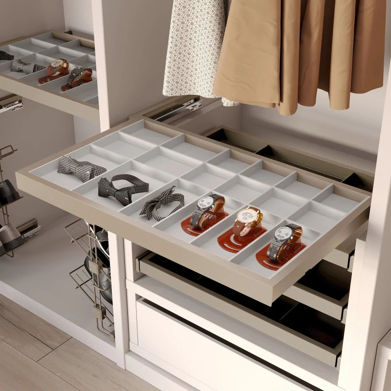 Kit di cassetto organizzatore e telaio a scorrimento con chiusura ammortizzata per armadio, regolabile, modulo 600 mm,.. - Image 2