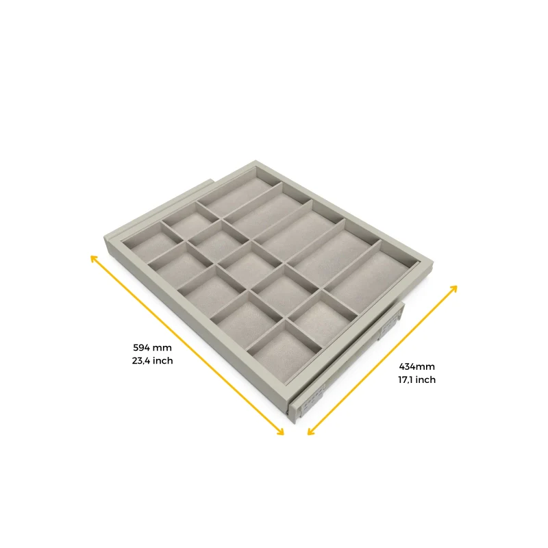 Kit di cassetto organizzatore e telaio a scorrimento con chiusura ammortizzata per armadio, regolabile, modulo 600 mm,.. - Image 9