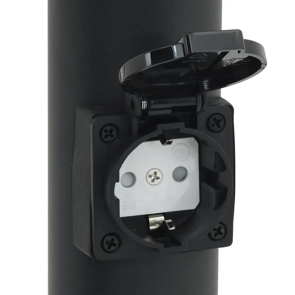 Lampada a paletto con sensore e presa 80 cm Acciaio Inox IP44 4006043 - Image 10