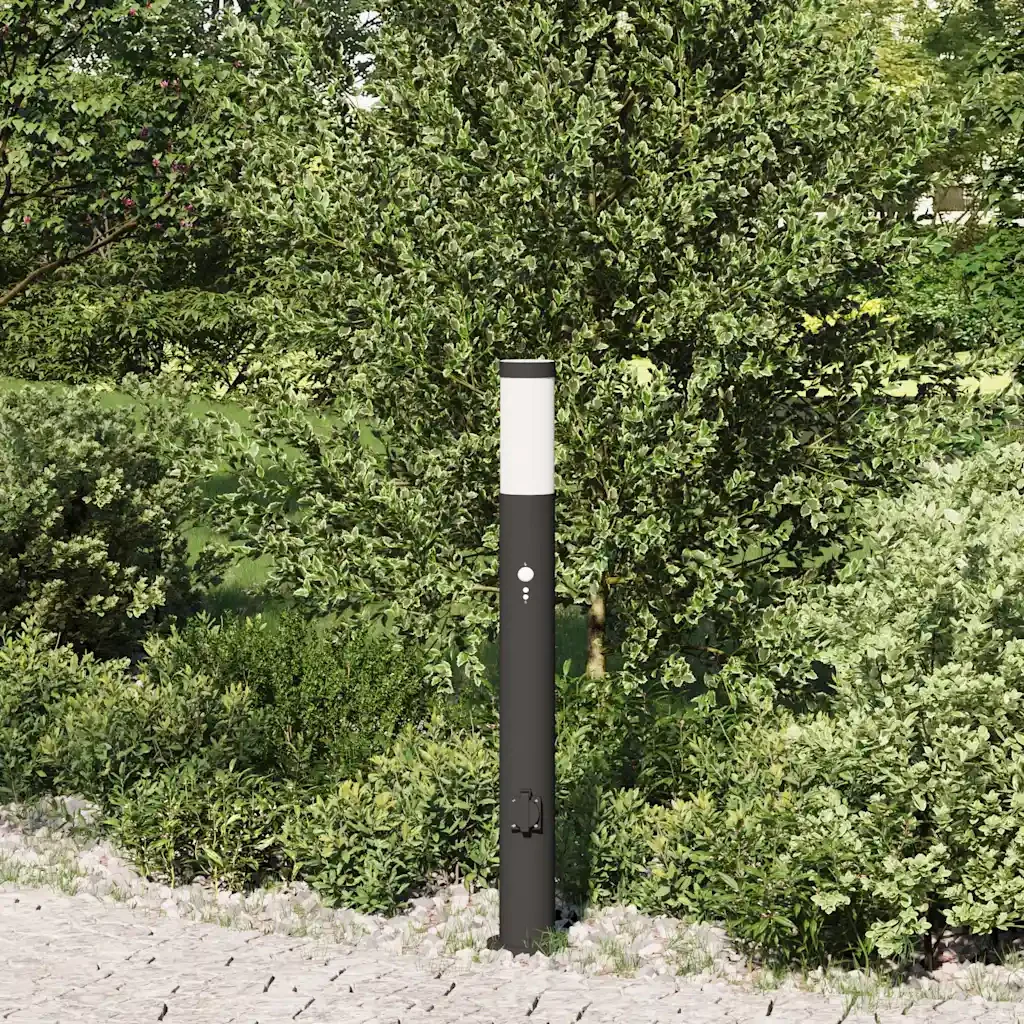 Lampada a paletto con sensore e presa 80 cm Acciaio Inox IP44 4006043 - Image 3