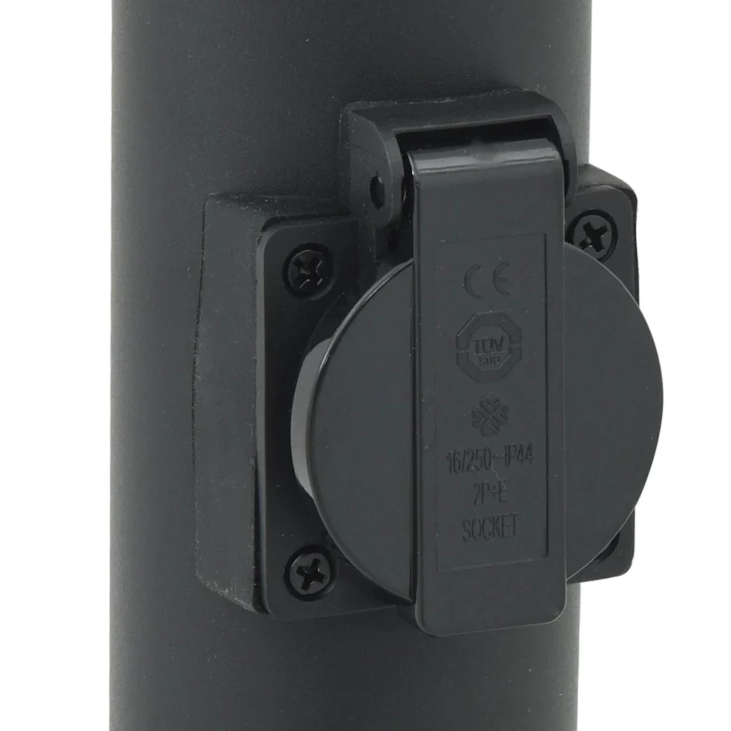 Lampada a paletto con sensore e presa 80 cm Acciaio Inox IP44 4006043 - Image 9