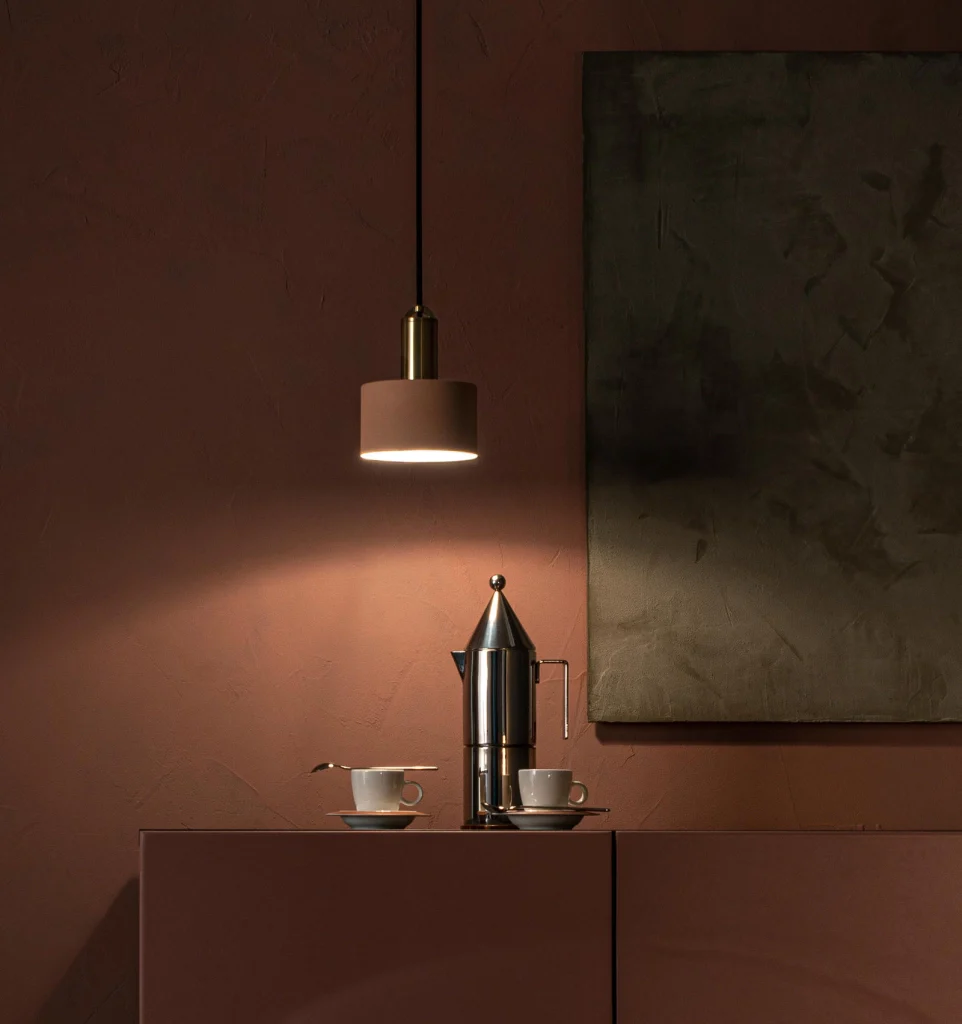 Lampada a Sospensione 13x13xH150 cm in Metallo Sirio Rosa Opaco - Image 3