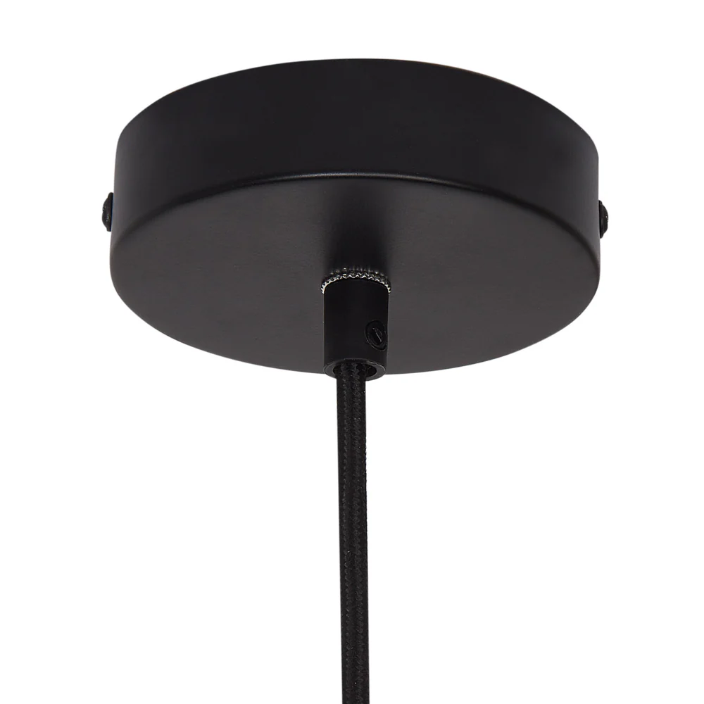 Lampada a sospensione con paralume in fieno naturale, base in ferro nero, lampada a sospensione Boho Lightning, soggiorno, camera da letto, ingresso. - Image 5