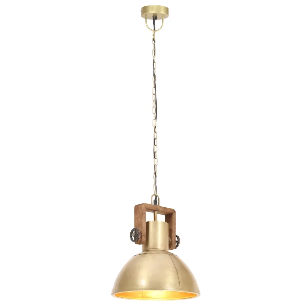 Lampada a Sospensione Industriale 25 W Ottone Rotonda 30 cm E27 320533 - Image 2