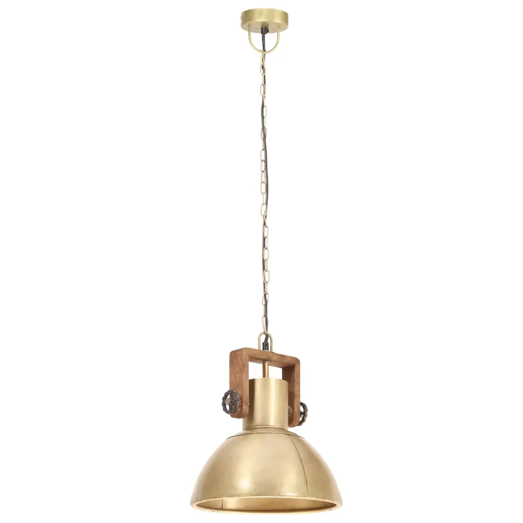 Lampada a Sospensione Industriale 25 W Ottone Rotonda 30 cm E27 320533 - Image 3